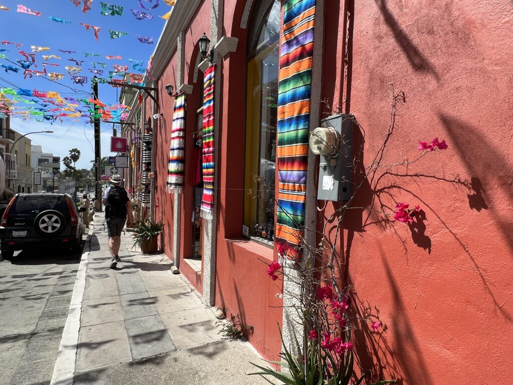 tennis tourist san jose del cabo mexico colorful street